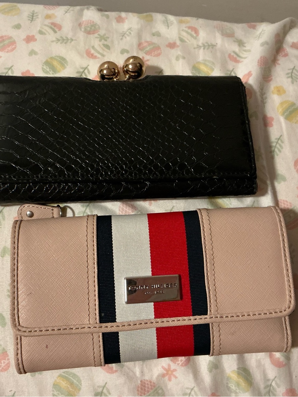 Tommy Hilfiger Blush Pink Wallet with Signature Red-White-Navy Stripe
